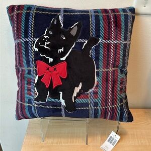 Vera Bradley Scottie Dog Plaid Throw Pillow 18"x18"
